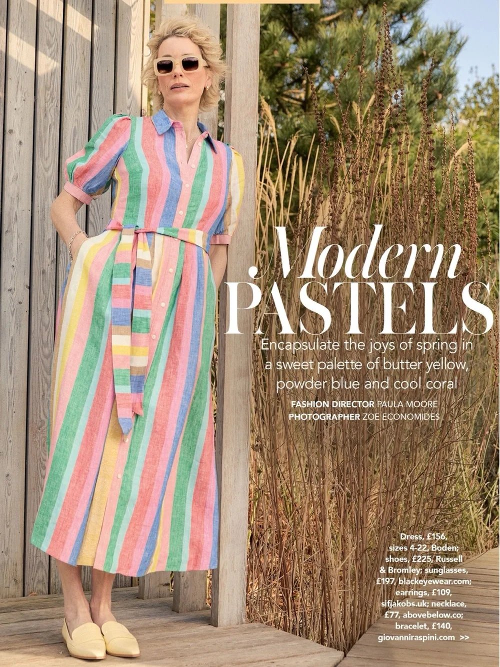 Boden Alexa Stripe Linen Maxi Shirt Dress Pink Multi Size 6R - Picture 2 of 16